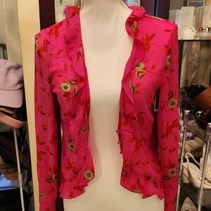 Floral Pink Ruffle Jacket